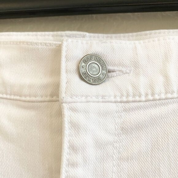GAP 1969 White Denim Jeans ✨Women Size 27 R Straight Stretch Fit - Picture 3 of 9